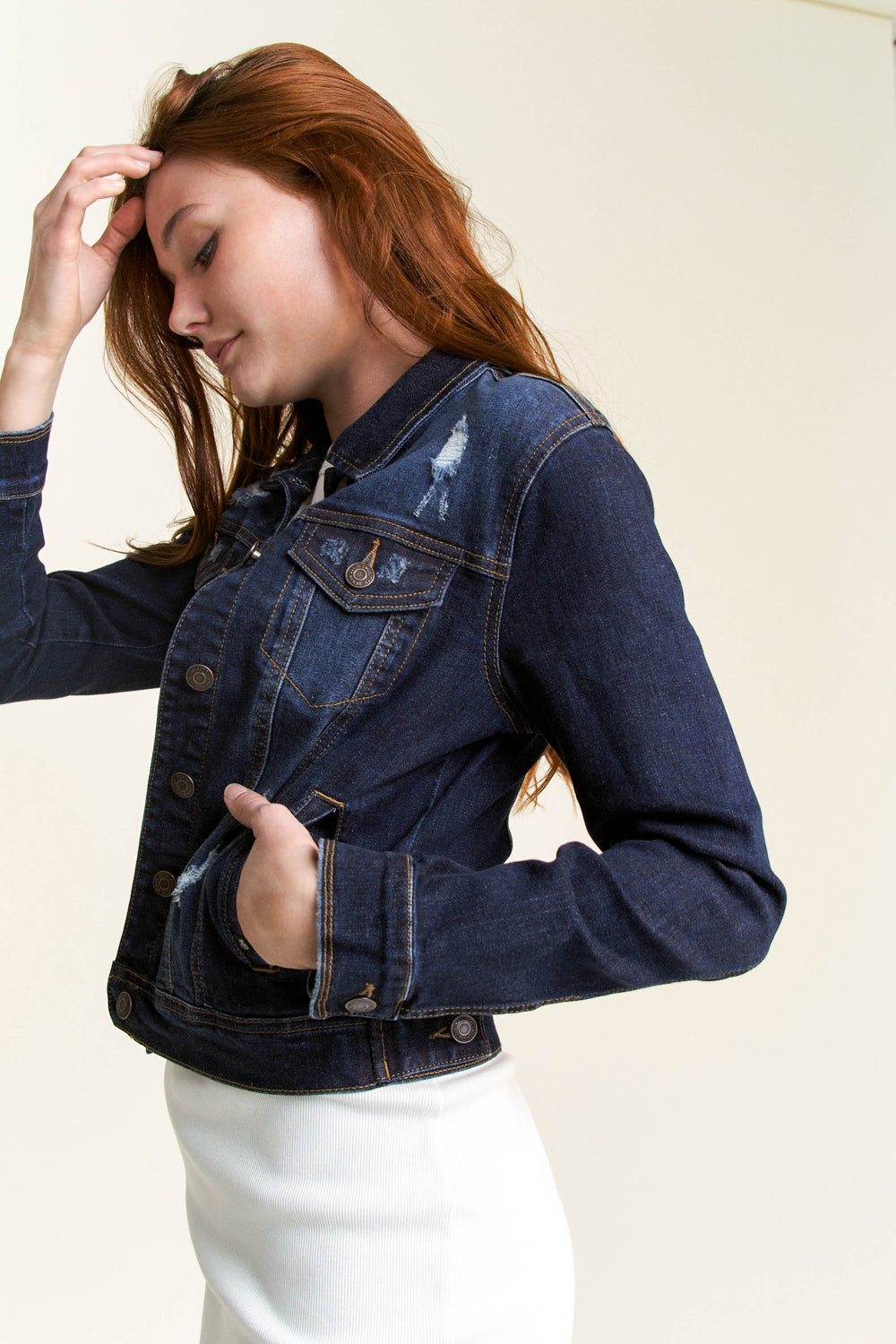 Destructed Classic Denim Jacket