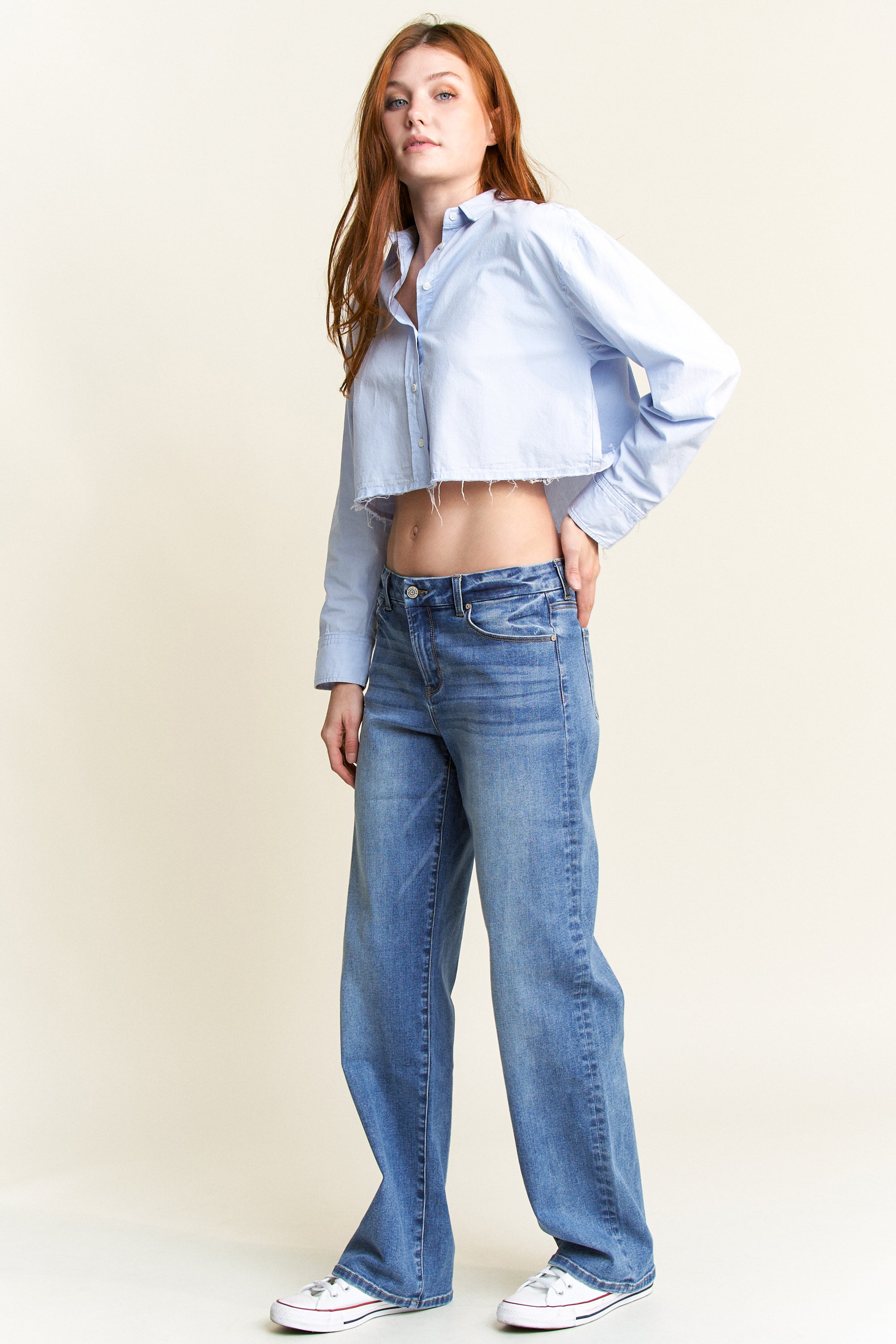 Mid Rise Loose Straight Jeans 3