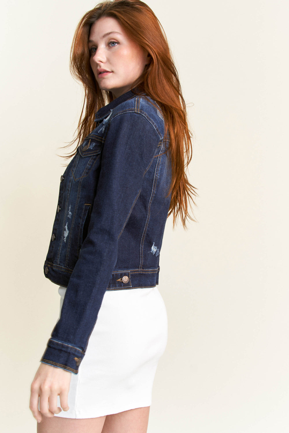 Destructed Classic Denim Jacket