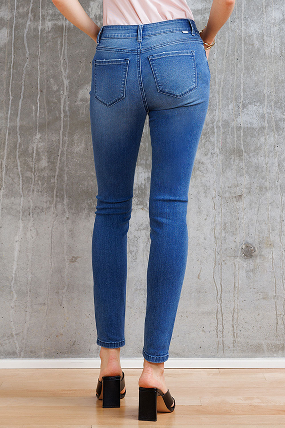 Mid Rise Destructed Skinny Jeans