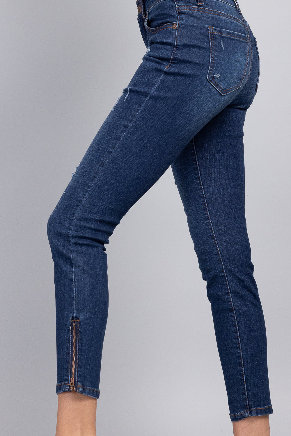 Side zip ankle sales jeans